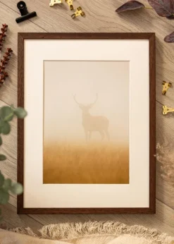 Ram Ares Teak 40x50 cm - Passepartout Vit 28x35 cm