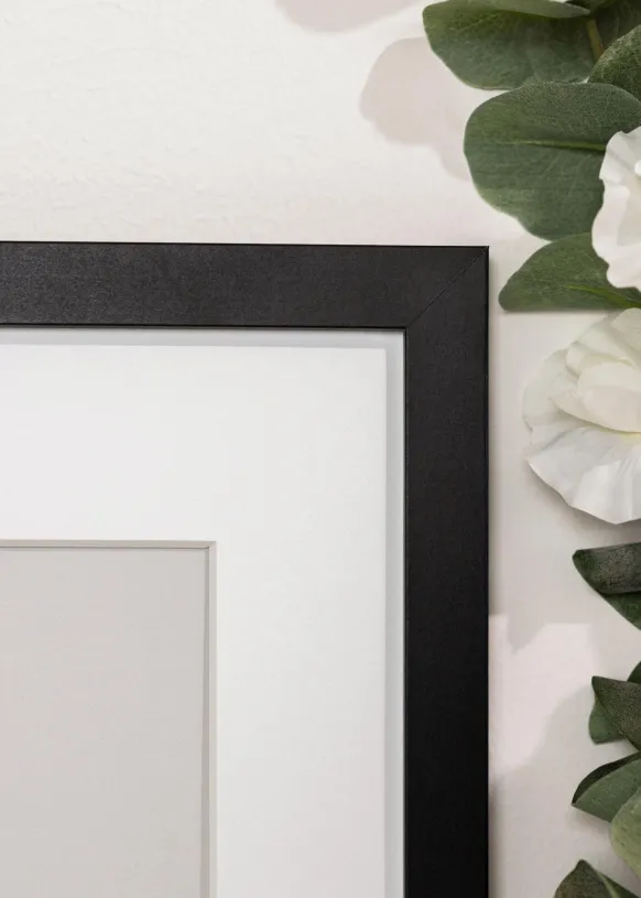 Ram BGA Classic Svart 20x30 cm - Passepartout Vit 10x21 cm