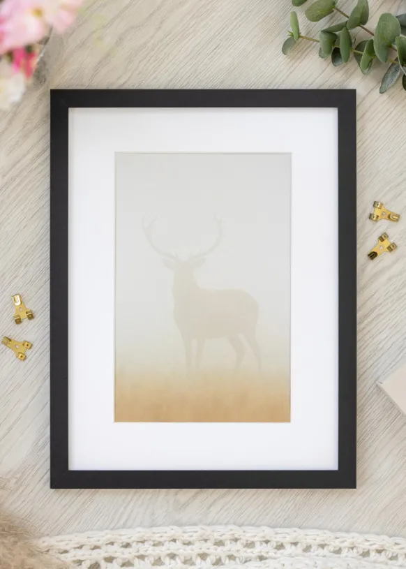 Ram BGA Classic Svart 24x30 cm - Passepartout Vit 6x8 inches