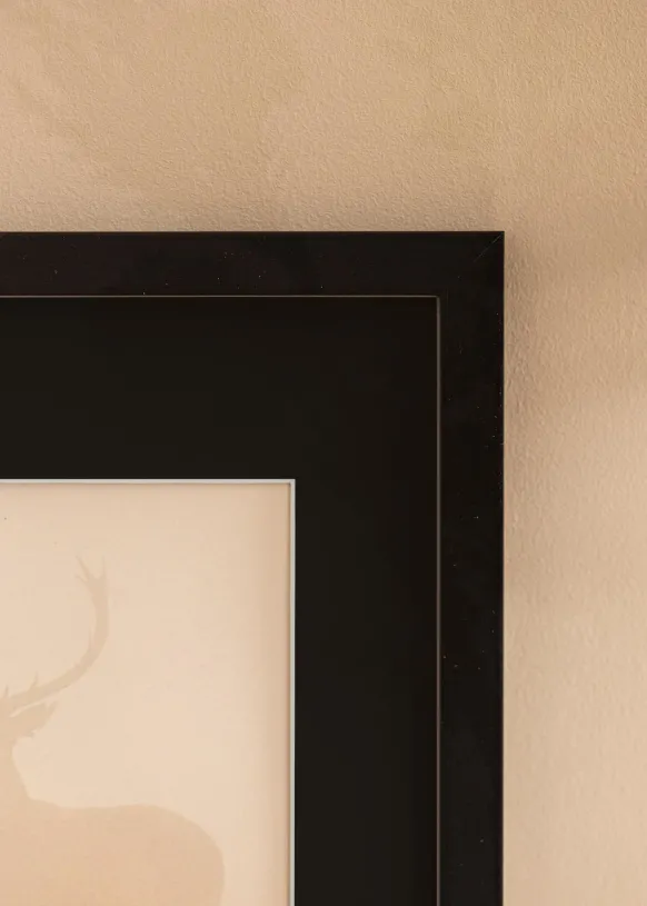 Ram Black Wood 40x50 cm - Passepartout Svart 12x16 inches