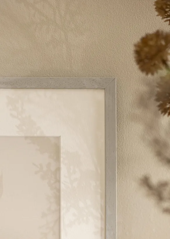 Ram Edsbyn Grey 50x60 cm - Passepartout Vit 37x46 cm