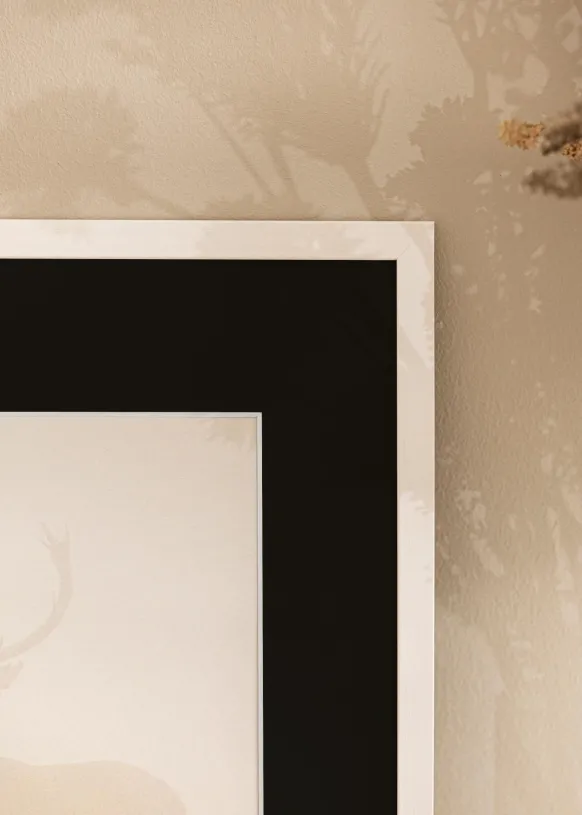Ram Edsbyn Vit 50x70 cm - Passepartout Svart 40x60 cm