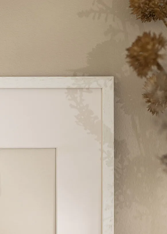 Ram Edsbyn Warm White 35x50 cm - Passepartout Vit 25x35 cm
