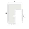 Ram E-Line Wide Vit 70x100 cm - Passepartout Vit 59,4x84 cm (A1)