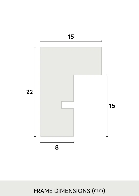 Ram E-Line Wide Vit 70x100 cm - Passepartout Vit 59,4x84 cm (A1)