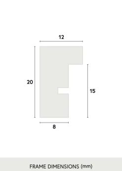 Ram E-Line Wide Vit 70x100 cm - Passepartout Svart 62x85 cm