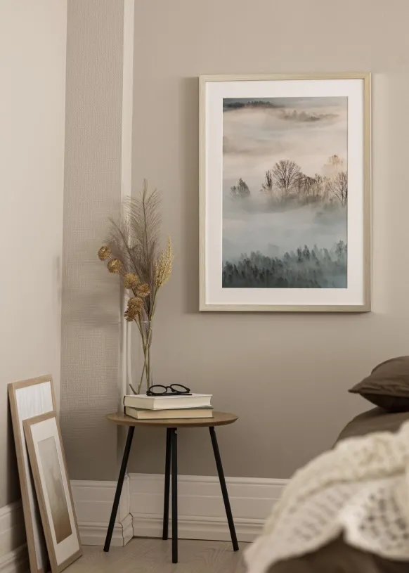 Ram Falun Silver 50x70 cm - Dubbel Passepartout Vit 40x50 cm