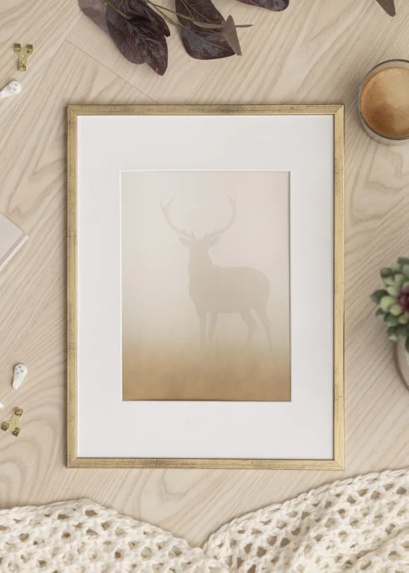Ram Galant Guld 30x40 cm - Dubbel Passepartout Vit 20x30 cm