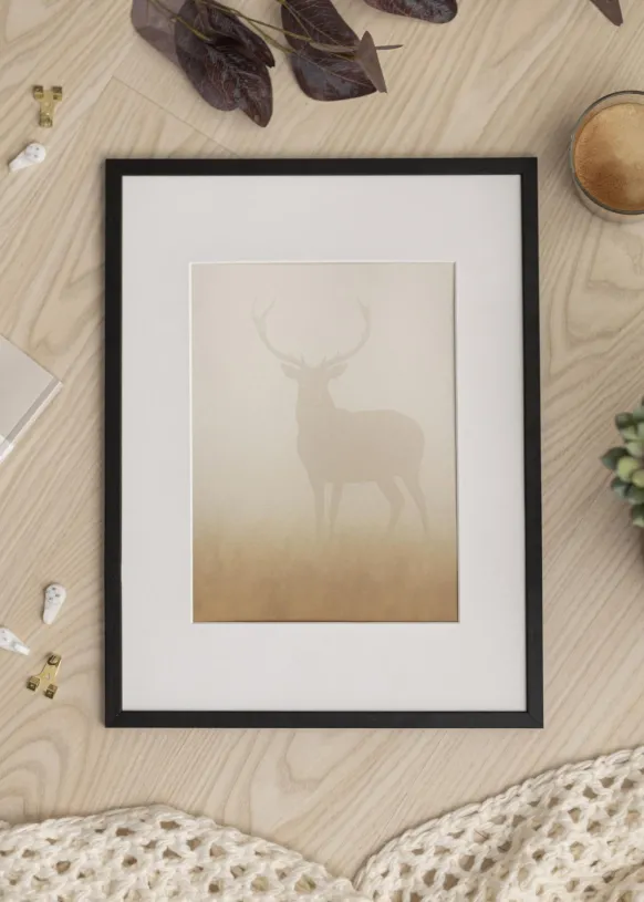 Ram Galant Svart 40x60 cm - Passepartout Vit 25x50 cm