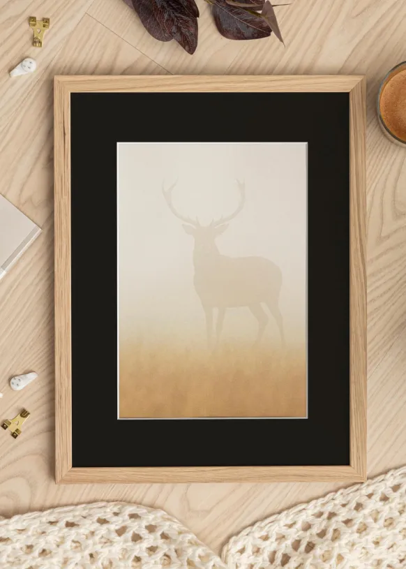 Ram Grimsåker Ek 70x90 cm - Passepartout Svart 60x80 cm