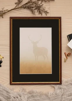Ram Horndal Brun 40x50 cm - Passepartout Svart 29,7x42 cm (A3)