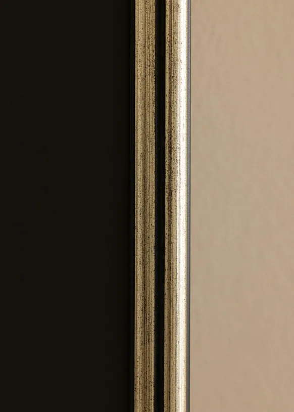 Ram Horndal Silver 20x30 cm - Passepartout Svart 15x21 cm (A5)