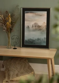 Ram Horndal Silver 20x30 cm - Passepartout Svart 15x21 cm (A5)