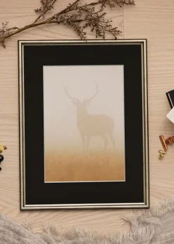 Ram Horndal Silver 20x30 cm - Passepartout Svart 15x21 cm (A5)