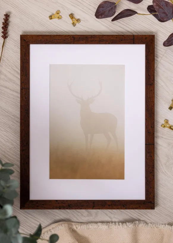 Ram Humphrey Brun 40x60 cm - Passepartout Vit 32,9x48,3 cm (A3+)