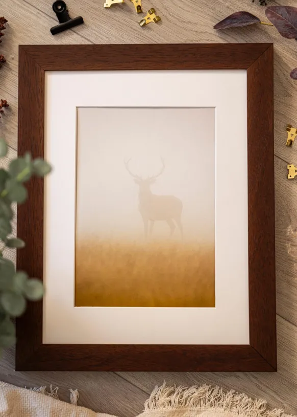 Ram Juno Teak 40x50 cm - Passepartout Vit 28x38 cm