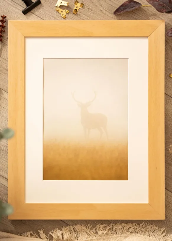 Ram Juno Trä 50x70 cm - Passepartout Vit 42x59,4 cm