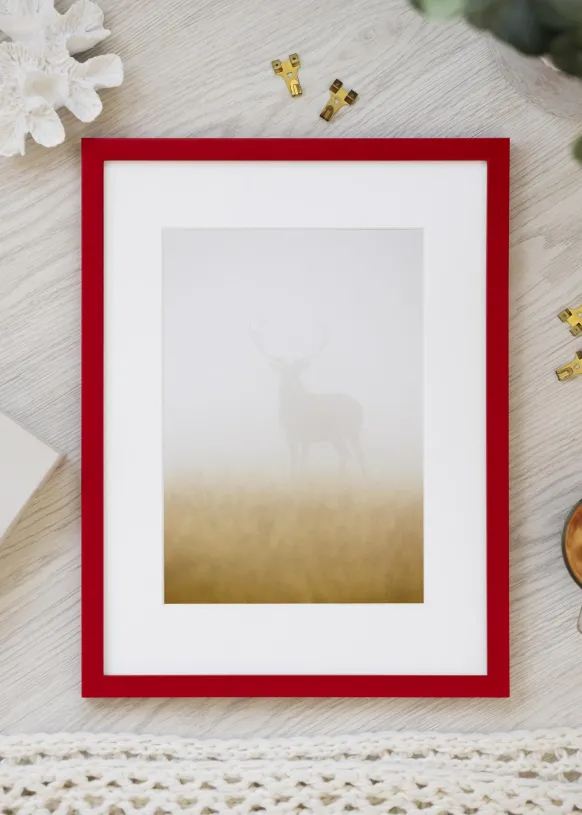 Ram Kent Röd 30x40 cm - Passepartout Vit 21x30 cm