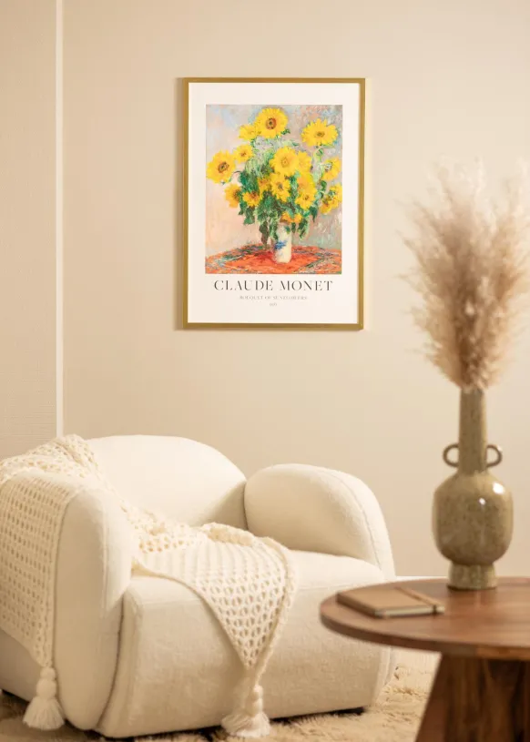 Ram Minerva Guld 50x70 cm - Passepartout Vit 40x61 cm