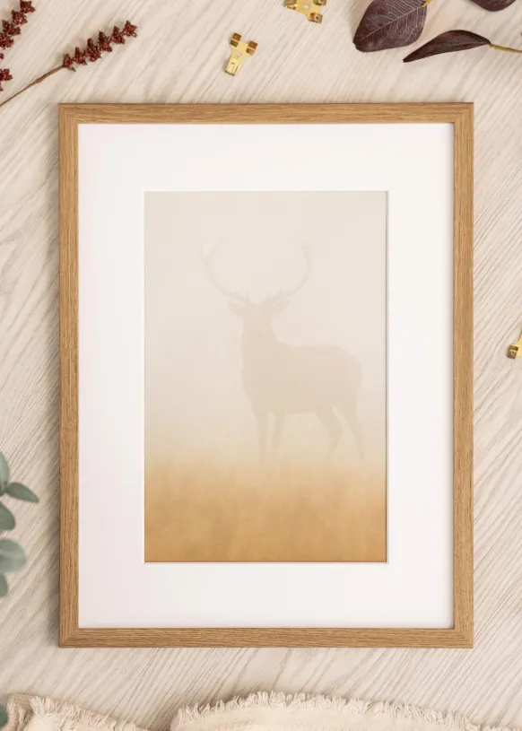 Ram Modern Teak 70x100 cm - Passepartout Vit 24x36 inches