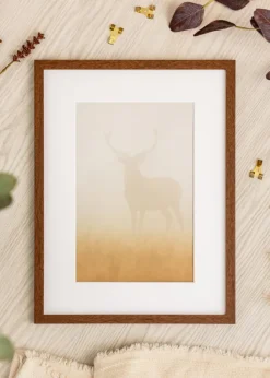 Ram Modern Varm Brun 40x50 cm - Passepartout Vit 31x41 cm