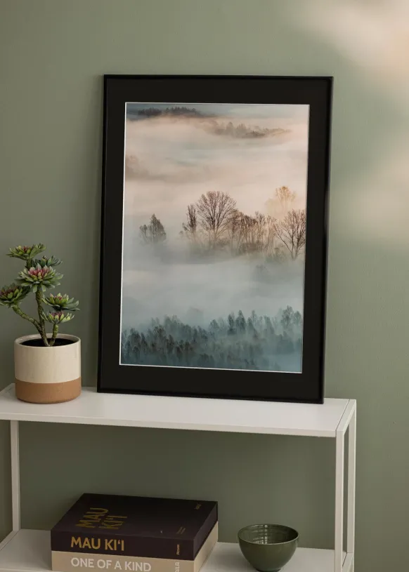 Ram New Lifestyle Matt Svart 40x50 cm - Passepartout Svart 12x16 inches