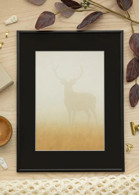 Ram New Lifestyle Matt Svart 40x50 cm - Passepartout Svart 12x16 inches