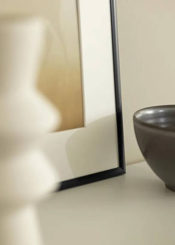 Ram New Lifestyle Matt Svart 30x30 cm - Dubbel Passepartout Vit 20x20 cm