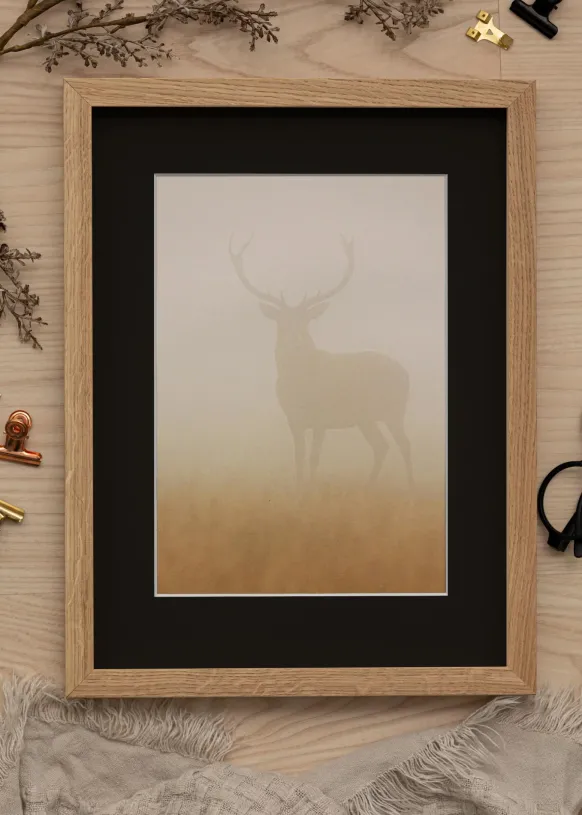 Ram Oak Wood 13x18 cm - Passepartout Svart 9x13 cm