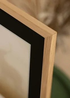 Ram Oak Wood 50x50 cm - Passepartout Svart 35x35 cm