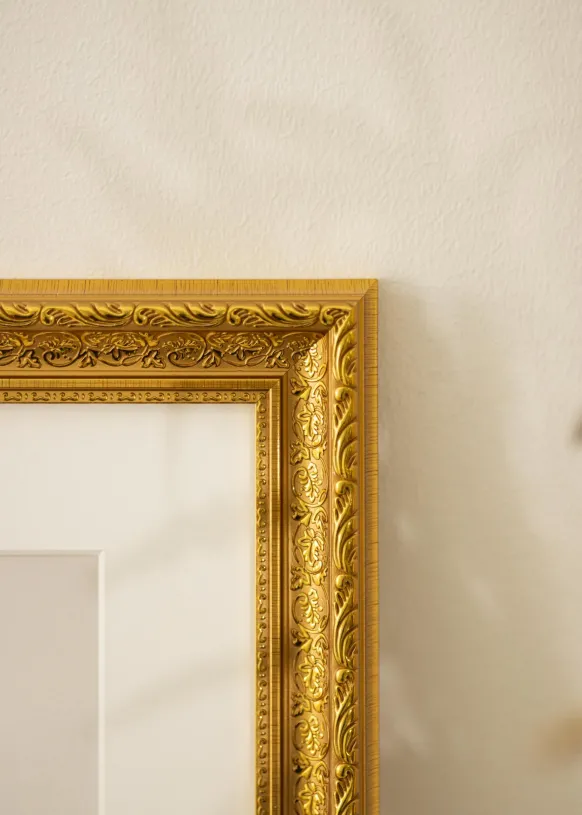Ram Ornate Guld 40x50 cm - Passepartout Vit 29x39 cm