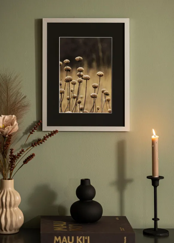 Ram Selection Silver 40x50 cm - Passepartout Svart 27,5x37 cm