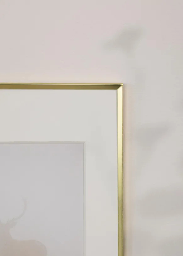 Ram Slät Metall Glas Guld 13x18 cm