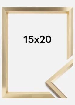 Ram Steel Style Glas Guld 15x20 cm