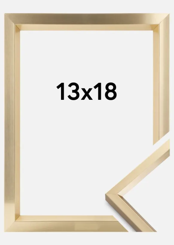 Ram Steel Style Glas Guld 13x18 cm
