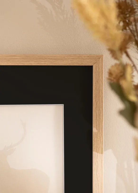 Ram Stilren Ek 35x50 cm - Passepartout Svart 9x12 inches (22,86x30,48 cm)