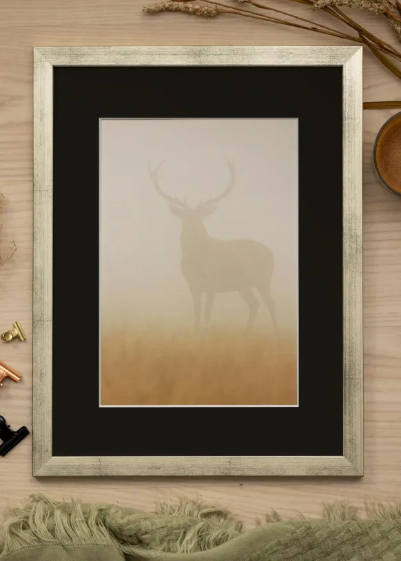 Ram Stilren Silver 50x60 cm - Passepartout Svart 14x18 inches