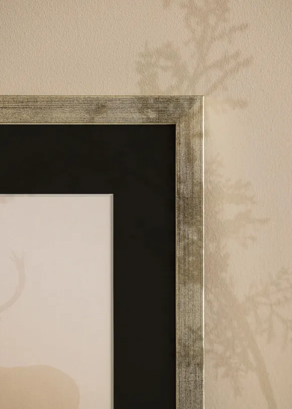 Ram Stilren Silver 40x60 cm - Passepartout Svart 25x50 cm