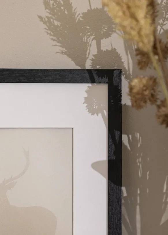 Ram Stilren Svart Ek 70x100 cm - Passepartout Vit 61x91,5 cm