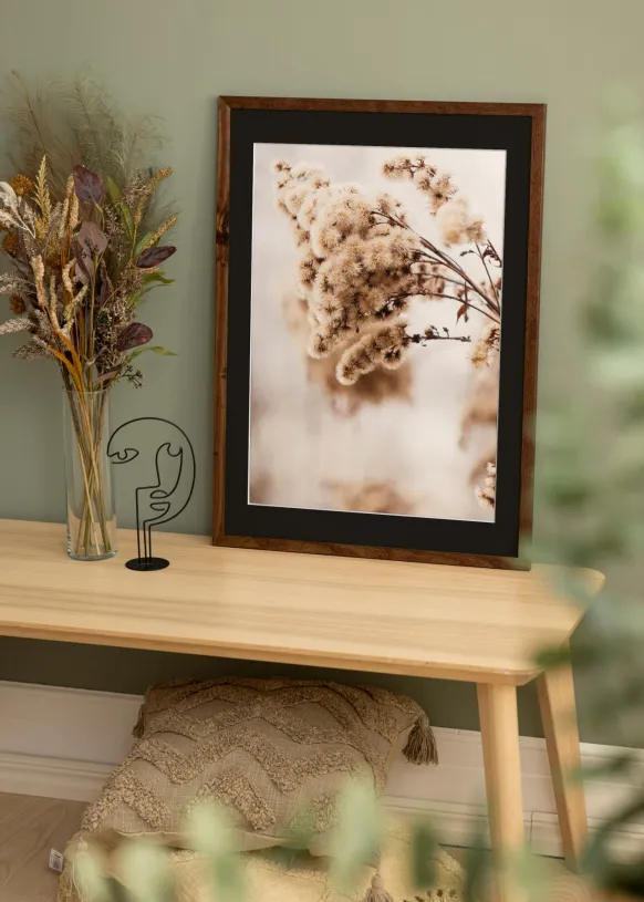 Ram Stilren Valnöt 70x100 cm - Passepartout Svart 24x36 inches