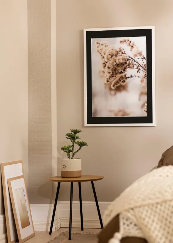 Ram Stilren Vit 60x60 cm - Passepartout Svart 50x50 cm