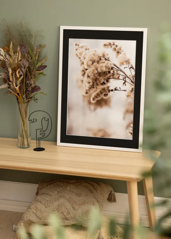 Ram Stilren Vit 60x60 cm - Passepartout Svart 50x50 cm
