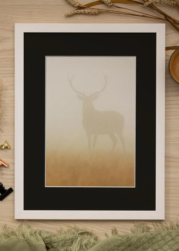 Ram Stilren Vit 15x20 cm - Passepartout Svart 4x5 inches