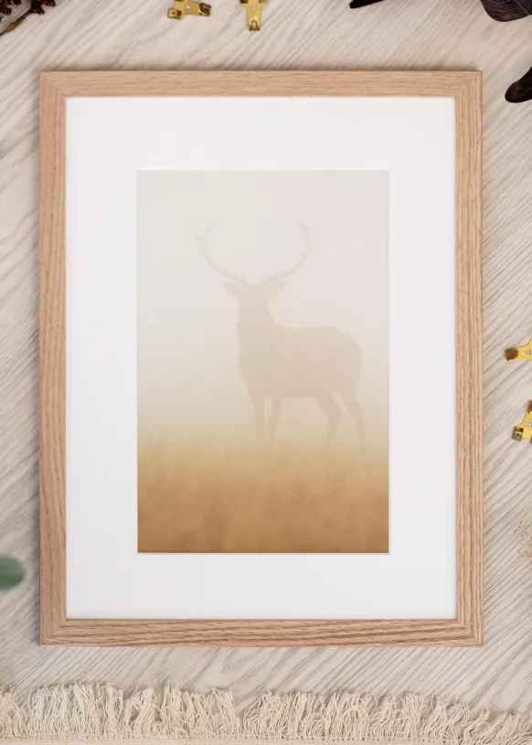 Ram Tidlös Massiv Ek 70x100 cm - Passepartout Vit 50x85 cm