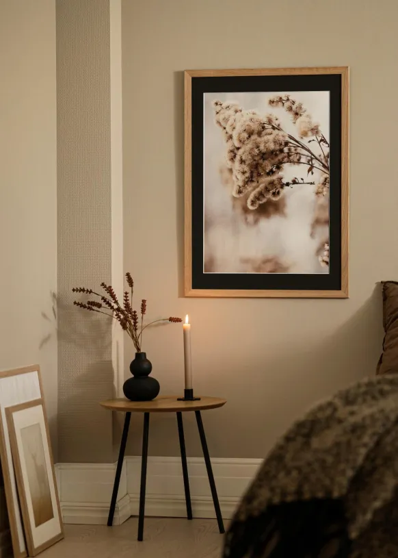 Ram Trendline Ek 50x70 cm - Passepartout Svart 16x24 inches