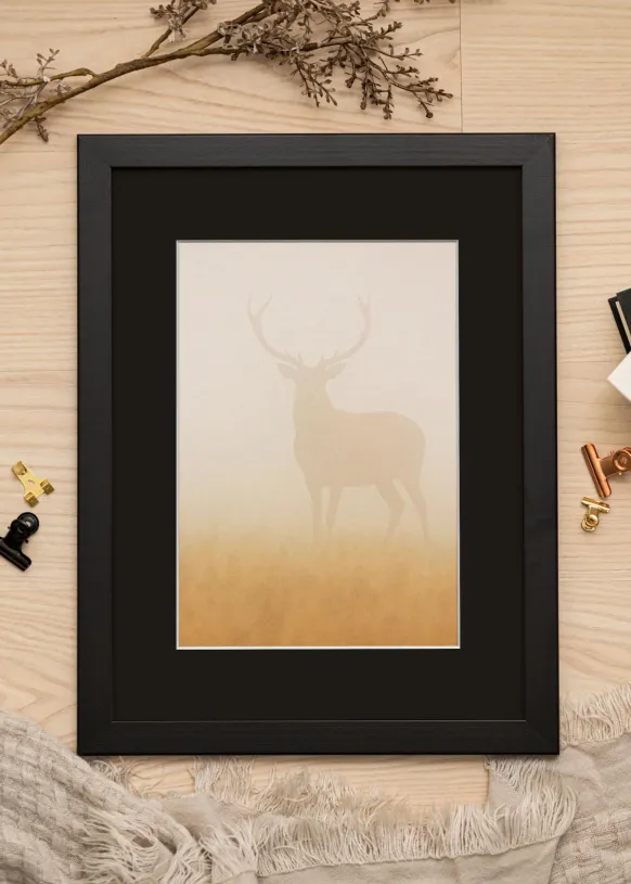 Ram Trendline Svart 70x90 cm - Passepartout Svart 24x30 inches