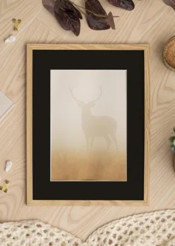 Ram Trendy Ek 18x24 cm - Passepartout Svart 13x18 cm