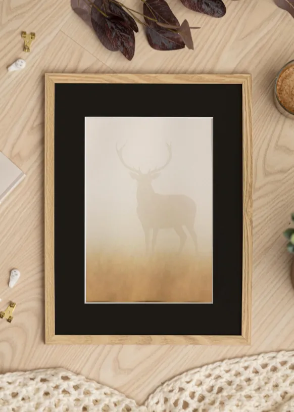 Ram Trendy Ek 13x18 cm - Passepartout Svart 9x13 cm