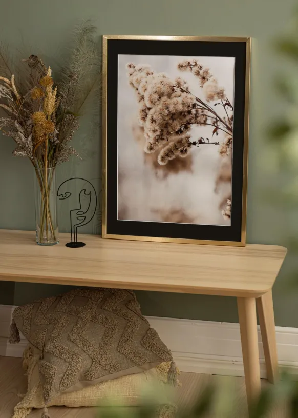 Ram Trendy Guld 35x50 cm - Passepartout Svart 9x12 inches