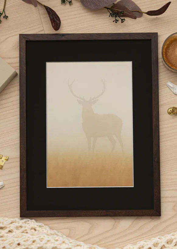Ram Trendy Valnöt 20x25 cm - Passepartout Svart 13x19,5 cm